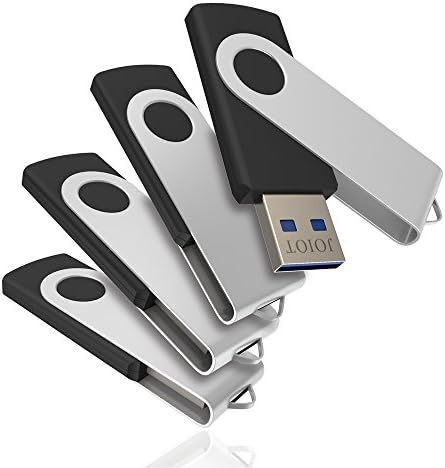 JOIOT 16GB USB 3.0 Flash Drive Thumb Drive Jump Drive with LED for Fold Data Storage, Memory Stick, Zip Drives, Pen Drive - Black (4-Pack)