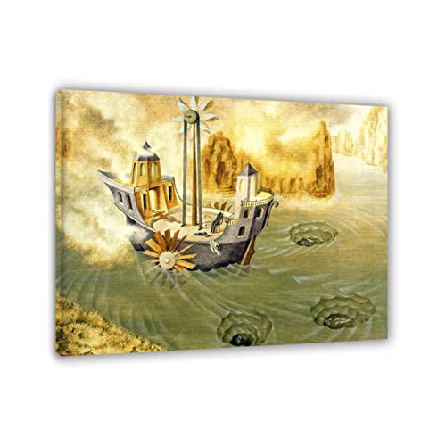 Enmarcado-Famosos Cuadros en Lienzo Remedios Varo,Carteles e Impresiones sobre Lienzo de Pintura,listo para colgar Cuadros de Pared Decoración'Il mondo oltre' 60x72cm24"x28"Enmarcado Cover