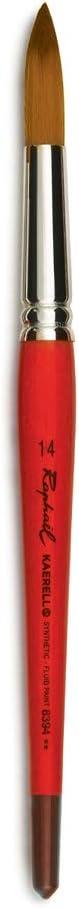 Raphael Kaerell Synthetic Short Handle Watercolor Brush, Round, 14