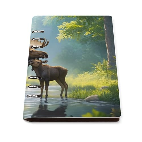 Carnet A5 rechargeable avec motif cerf pour planificateur quotidien