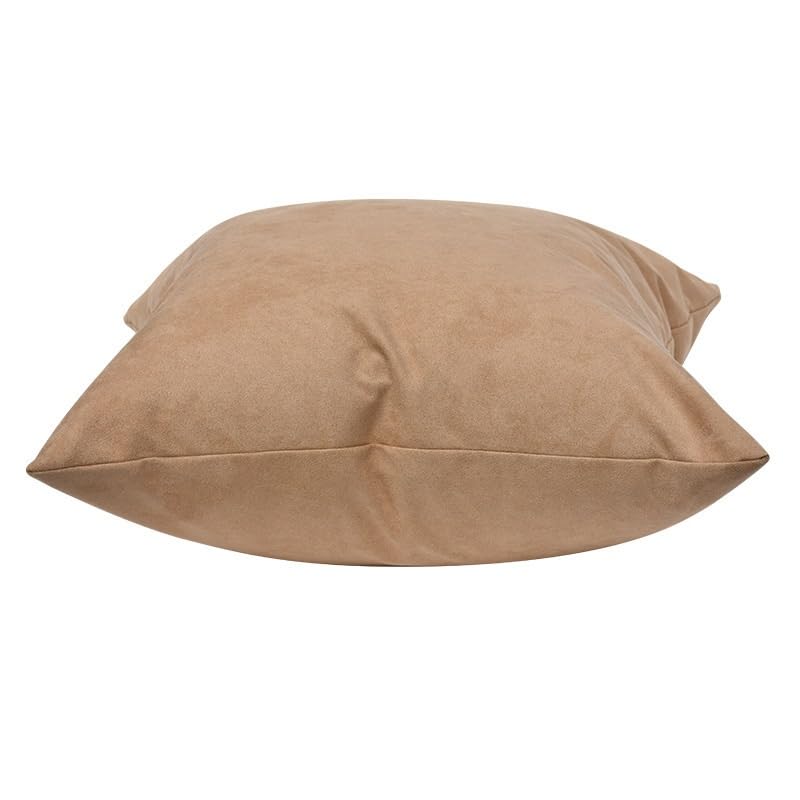 Housse de coussin de canape beige daim salon deco textile maison - 4