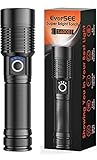 Bessere Lichttechnologien: EVERSEE Taschenlampe werden nicht nur bequem über 1 wiederaufladbare 26650-Batterie (inkl. Akku) betrieben, sondern sie haben auch beeindruckende Laufzeiten. EVERSEE aufgerüstet Taschenlampe bietet bis zu 30 Stunden (Low-Light-Modus) von Dauerbetrieb, oder 6 Stunden (High-Light-Modus). EVERSEE Taschenlampe mit Überhitzungsschutz, um hohe Temperatur der Oberfläche zu vermeiden