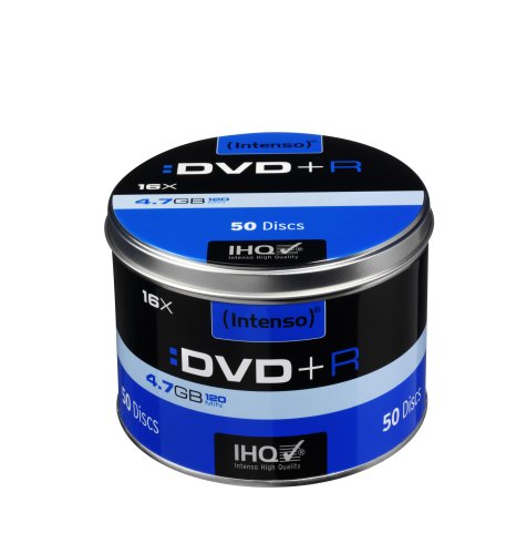DVD + R 16x Intenso 4111855 lot de 50 disques vierges en cakebox métal