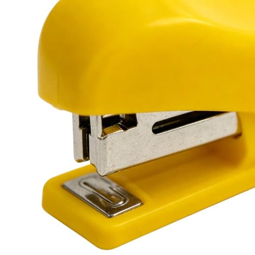 Grapadora con grapas metálicas compacta para papel y documentos de oficina 6