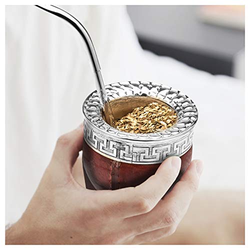 balibetov Premium Set - Mate de Calabaza Natural - Mate Uruguayo Forrado en Cuero - Incluye Bombilla y Cepillo de Acero… - Imagen 6