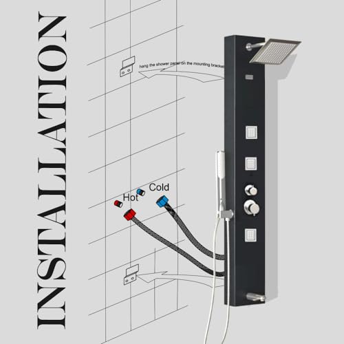Image of JAAZ ARA Black Shower Panel (Ara - Black)