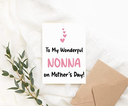 To My Wonderful Nonna On Mother's Day Card - Nonna Mothers Day Card - Nonna Card - Gift For Her - To My Wonderful Nonna Card - Mothers Day Card - Greeting Card - Anniversary Card #TOP1