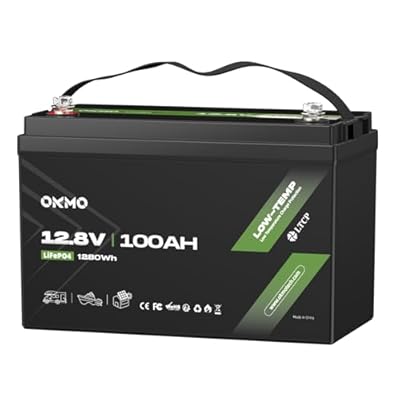 12V 100Ah LiFePO4 Lithium Battery, Built-in 100A BMS with Low-Temp Protection, 15000+ Deep Cycles & 1280Wh Energy for RV, Solar, Marine, Trolling Motor, Home Storage