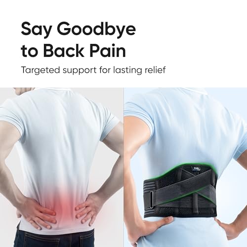 Image of Frido Ultimate Lumbo Sacral Belt For Women & Men | Lumbar Support Belt For Back Pain, Posture, Spine Alignment | Adjustable Straps | Waist Belt For Pain Relief | Black | (M) (30-34 Inches)