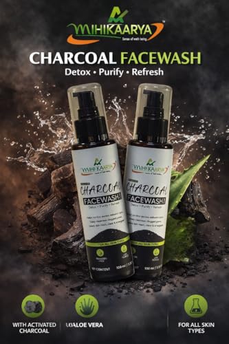 Image of Charcoal Face Wash for Men & Women - Pack of 2 (100ml Each) | Deep Cleansing & Oil Control Skincare