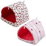 GSOIDJY 2 Stück Meerschweinchen Haus, Größe 15×14×13 cm, Meerschweinchen Zubehör und Meerschweinchen Spielzeug, Kuscheliges Schlafhaus für Meerschweinchen, Geeignet für verschiedenen Umgebungen