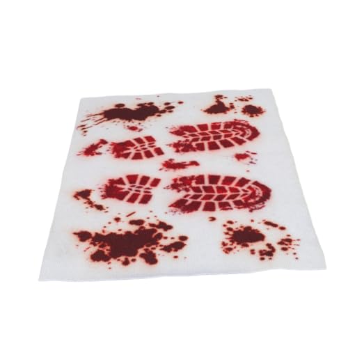 CRILSTYLEO ハロウィーン玄関マット 血まみれレトロプリント 滑り止めフロアラグ ホラーテーマデザイン 洗いやすく な装飾用カーペット 玄関