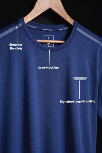 Image of Van Heusen Men's Running T-Shirt | Regular Fit | Crew Neck | Soft Breathable Mircofiber | Casual Wear | Summer Favorite | Shoulder Bonding |Sports T-Shirt | Style 61005