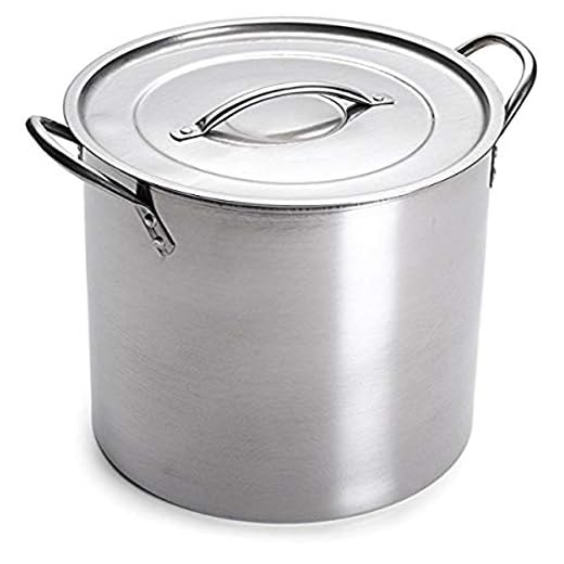 5 Gallon Stainless Steel Stock Pot with Lid, 12.5 x 12.5 x 11.5