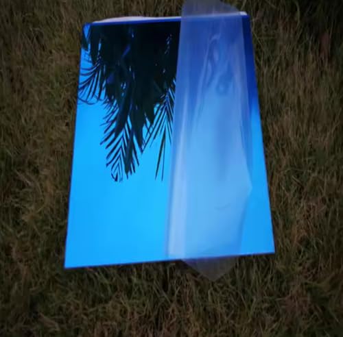 Image of Set of 2 Acrylic Blue Mirror Sheet,Light Blue Mirrored Acrylic Lucite Plexiglass Sheet (Actual Size 11.875 inch x 11.875 inch) (1 /8'')