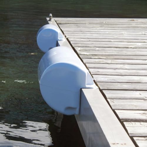 Dockmate Dockside Boat Dock Bumper – Heavy-Duty PVC Marine Fender with Angled Ends for Impact Protection – Air-Filled, 23