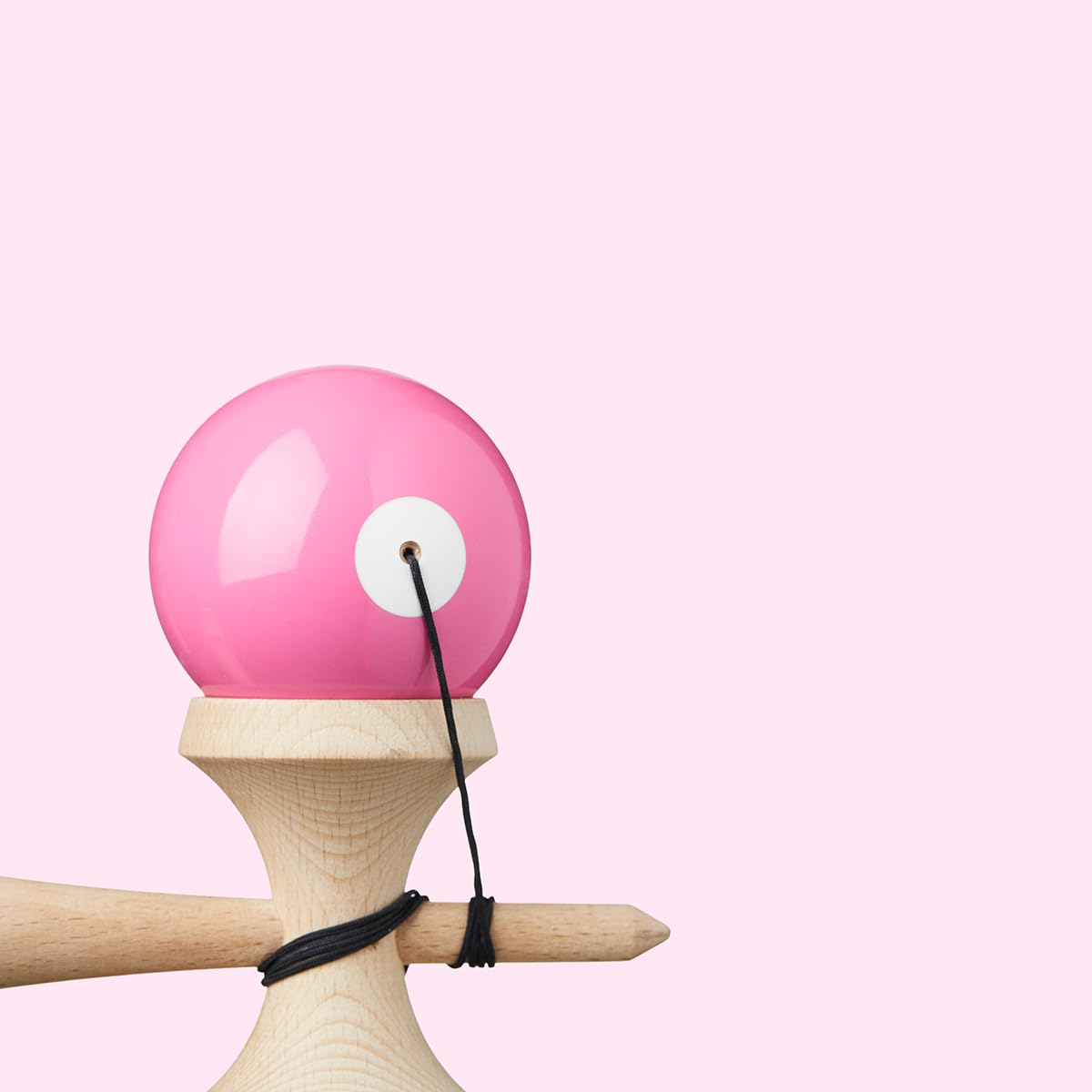 KROM Kendama POP LOL Rosa - Hohe Holzqualität - Für Anfänger und Profis - Pack : Ersatzschnur + Stickers