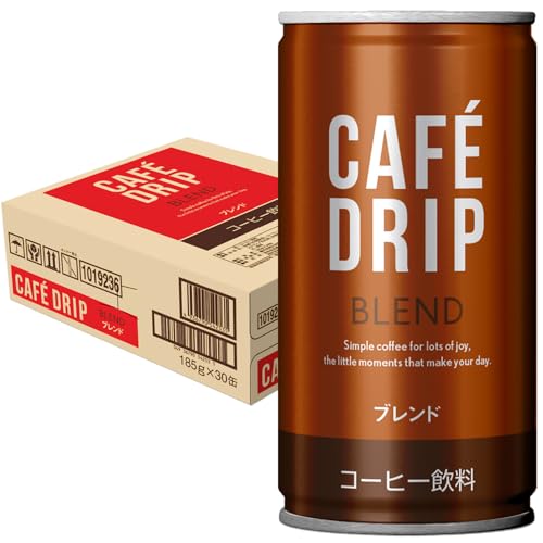 富永貿易 カフェドリップ ブレンドコーヒー 缶 185g×30本< 缶コーヒー 箱買い 微糖コーヒー>
