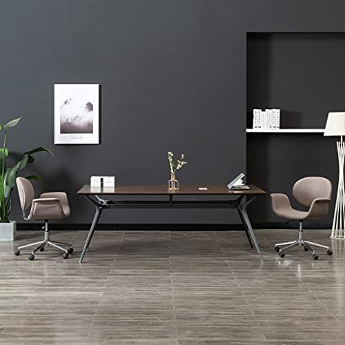 Tonture Juego de 2 sillas de comedor giratorias de tela marrón topo, acolchado ergonómico, estructura de metal, ajustable en altura, diseño moderno para comedor, sala de estar