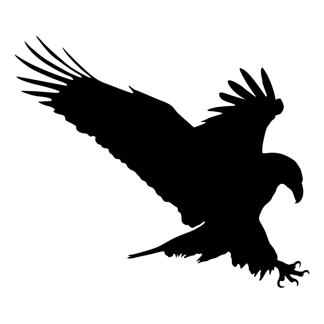 NBFUDecals Eagle Wildlife Animal (Black) (Set of 2) Premium Waterproof Vinyl Decal Stickers for Laptop Phone Accessory Helmet Car Bumper Mug Tuber Cup Door Wall Decoration