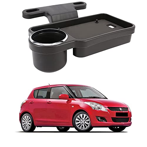 Image of Oshotto (FT-04) Foldable Car Auto Headrest Rear Back Seat Table Drink Food Cup Tray Holder Compatible with Maruti Suzuki Swift 2011-2026 - Black