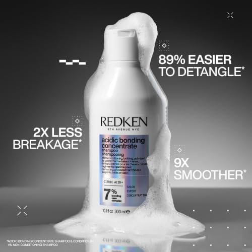 Image of Redken Acidic Bonding Concentrate Bond Repair Sulphate-Free Shampoo, 300 ml (Pack of 2)