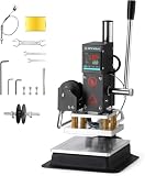 OFFNOVA Hot Foil Stamping Machine 10x13cm with U-Slot & Movable Table, 110V Digital Embossing Machine Manual Tipper Stamper for PVC Wood PU Leather Logo
