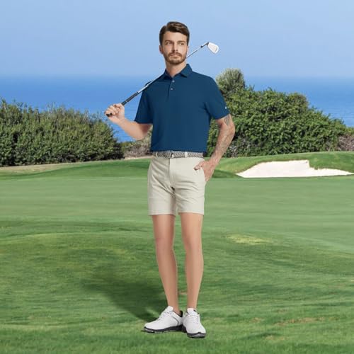 Rouen Golf Shirts for Men Dry Fit Performance Short Sleeve Moisture Wicking Plain Pique Casual Sports Mens Polo Shirts2
