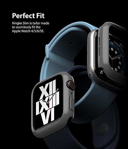 Image of Ringke Slim Case Compatible with Apple Watch Series 6 /5 / 4 / SE 44mm (2 Pack) - Clear & Dark Gray