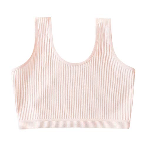 Generic Baby Girls Fashion Tank Top Basic Plain Sleeveless Ruffle Graphic Vest Kids Summer Crew Neck T-Shirt (Pink, 12-16 Years)