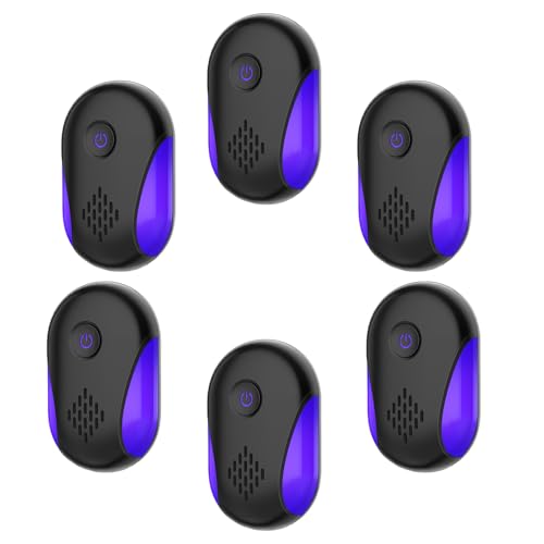 2025 Upgraded Ultrasonic Repellet 6 Packs, Indoor Ultrasonic and Repellent for Roach, Rodent, Mouse, Bugs, Ant, Mosquito, Mice, Spider, Electronic Plug in Pest Control (6 Pack)