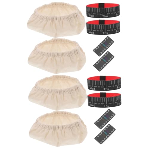 Garneck 2sets Fermentation Jar Kit Jar Cover Thermometer Sticker Date Bands for Sourdough Starter