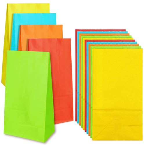 Newbested 50 Stück bunte Regenbogen Geschenktüten
