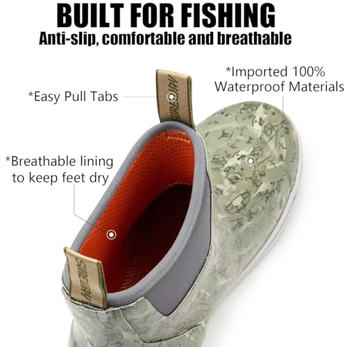 SUREWAY Botas de Chuva Masculinas Profissionais Antiderrapantes para Pesca e Tornozelo Botas de Chuv