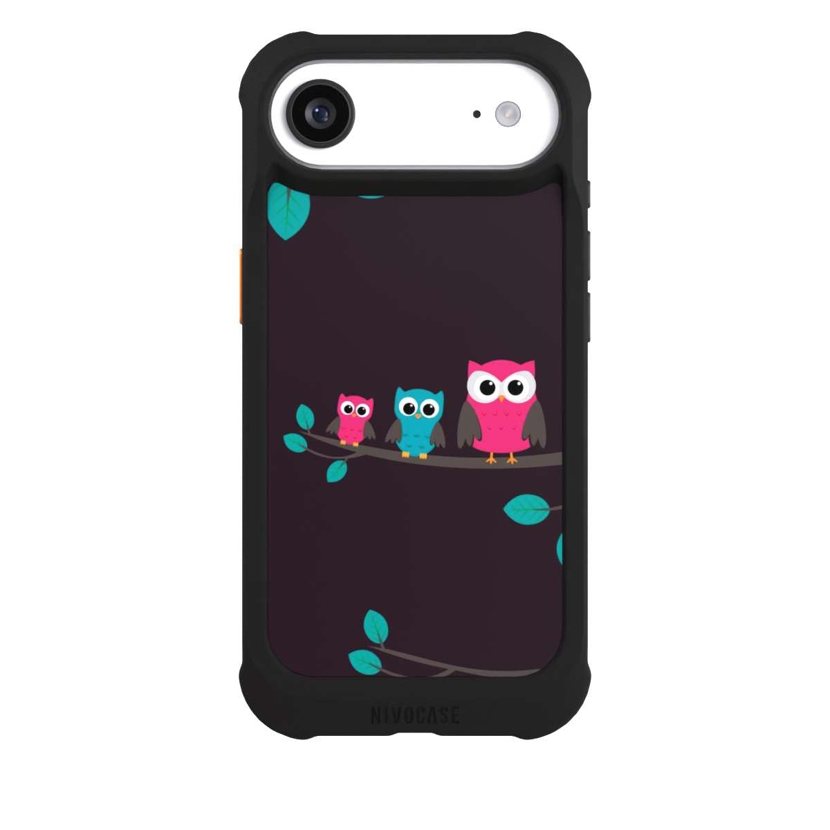 Hülle für Apple iPhone Air Stoßfeste Handyhülle kompatibel mit MagSafe Outdoor Case Schwarz Eule Kinder Muster