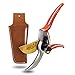 Truly Garden Pruning Shears - 8” Premium Titanium Bypass Pruning Shears With Leather Case, Aluminum With Coated Handle For Easy Grip, Hand Pruners, Tree Trimmer, Garden Clippers, Flower Cutter