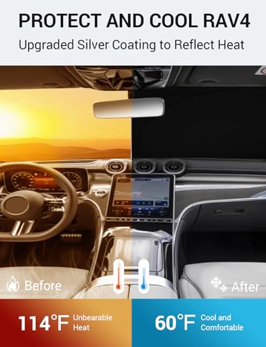 Image of Proadsy 2026 Upgrade Windshield Sun Shade Custom Fit Mercedes-Benz GLC 2023-2025 2026 Foldable Front Sunshade Protector Sun Visor Blocks UV Rays Keep Car Cooler Accessories