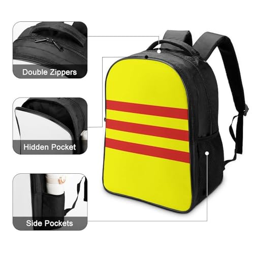 South Vietnam Flag Funny 16 Inch Backpack for Men Women Casual Daypack with 2 Compartment for Travel Work4