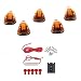 Partsam 5x Cab Roof Running marker Amber Light w/Amber 9-LED in for 1999-2016 Ford E/F+wiring Pack