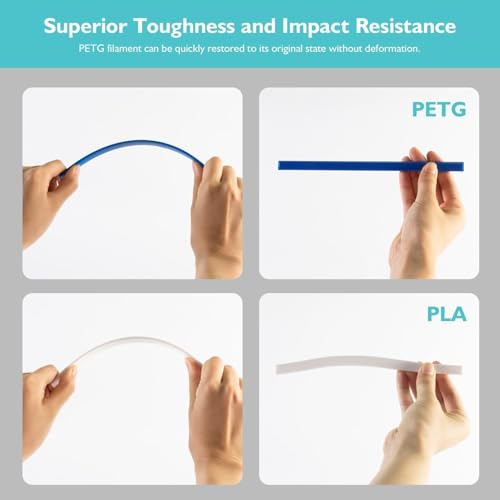 Image of GIANTARM PETG Filament 1.75, 3D Printer Filament 2KG, Toughness Enhanced, Dimensional Accuracy + /-0.02mm, Vacuum Package (Black+White)