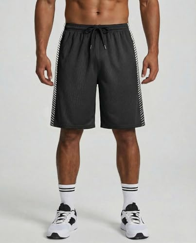 Image of Real Essentials Men's Active Athletic Performance Shorts with Pockets - 5 Pack