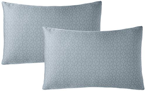 Image of Amazon Brand - Solimo Microfibre Reversible Comforter, Single (Stone Blue & Silver Grey, 200GSM) Microfiber Bed Pillow Set (Grey, 43 x 69 cm) 2-Piece