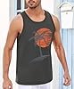 Runcati Printed Tank Top Men's Sleeveless Sports Muscle Shirt Fitness Gym Training Undershirt Cotton Breathable Bodybuilding Shirt, gray, XL #3