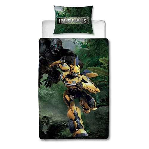 Character World Transformers Official Single Childs Duvet Cover Set | Rise Design Reversible 2 Sided Bedding Including Matching Pillow Case Single Bed Set