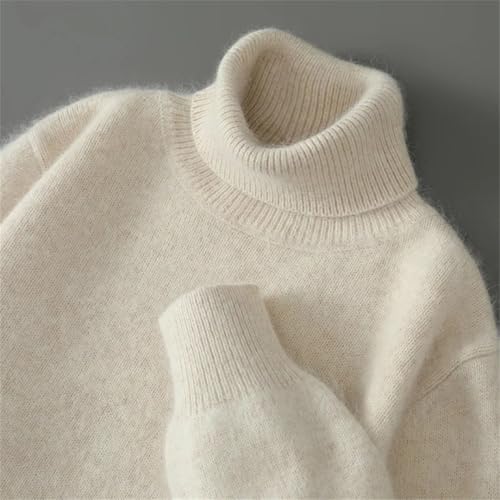 Men's Loose Turtleneck Knit Sweater Thick Warm Cashmere Blend Casual Pullover Jumper3