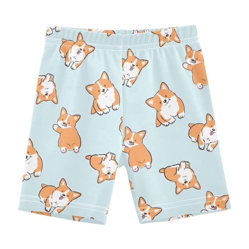 JHKKU Girls Cute Corgi Shorts Cotton Cartwheel Bike Kids Biker Under Dress Dance Short Girl Clothes 5T