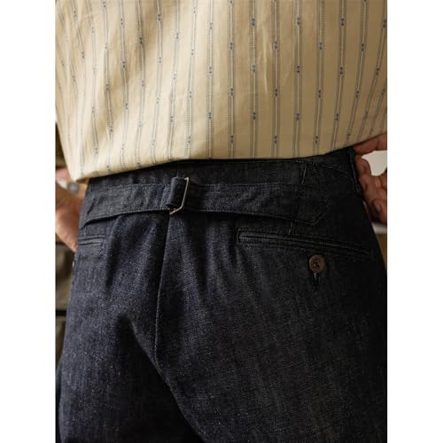 Red Tornado Pleated Denim Pants High Waist Loose Fit4