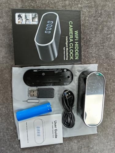 Kestanlora Hidden Camera Clock HD 1080P WiFi Spy Camera