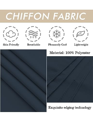 BEAUTELICATE Damen Stola Schal Chiffon Umhang Cape Elegant Für Hochzeit Brautkleid Abendkleid Festlich Ballkleid Strandkleid (Kurzer Stil - Midnight Blue, Einheitsgröße)