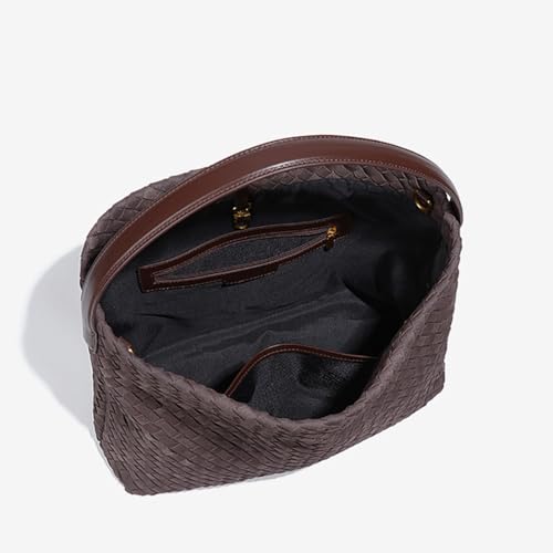 Bolso Tote de mujer trenzado en ante estilo media luna miniatura 5
